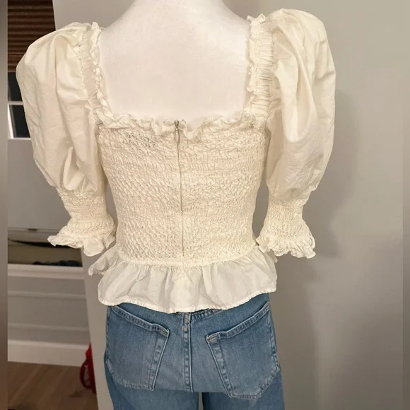 SEA Simona Puffed Sleeve Smocked Top - Picture 6 of 11